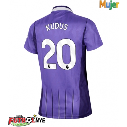 Camiseta Tottenham Hotspur Mohammed Kudus #20 Tercera Equipación para mujer 2026-27 manga corta